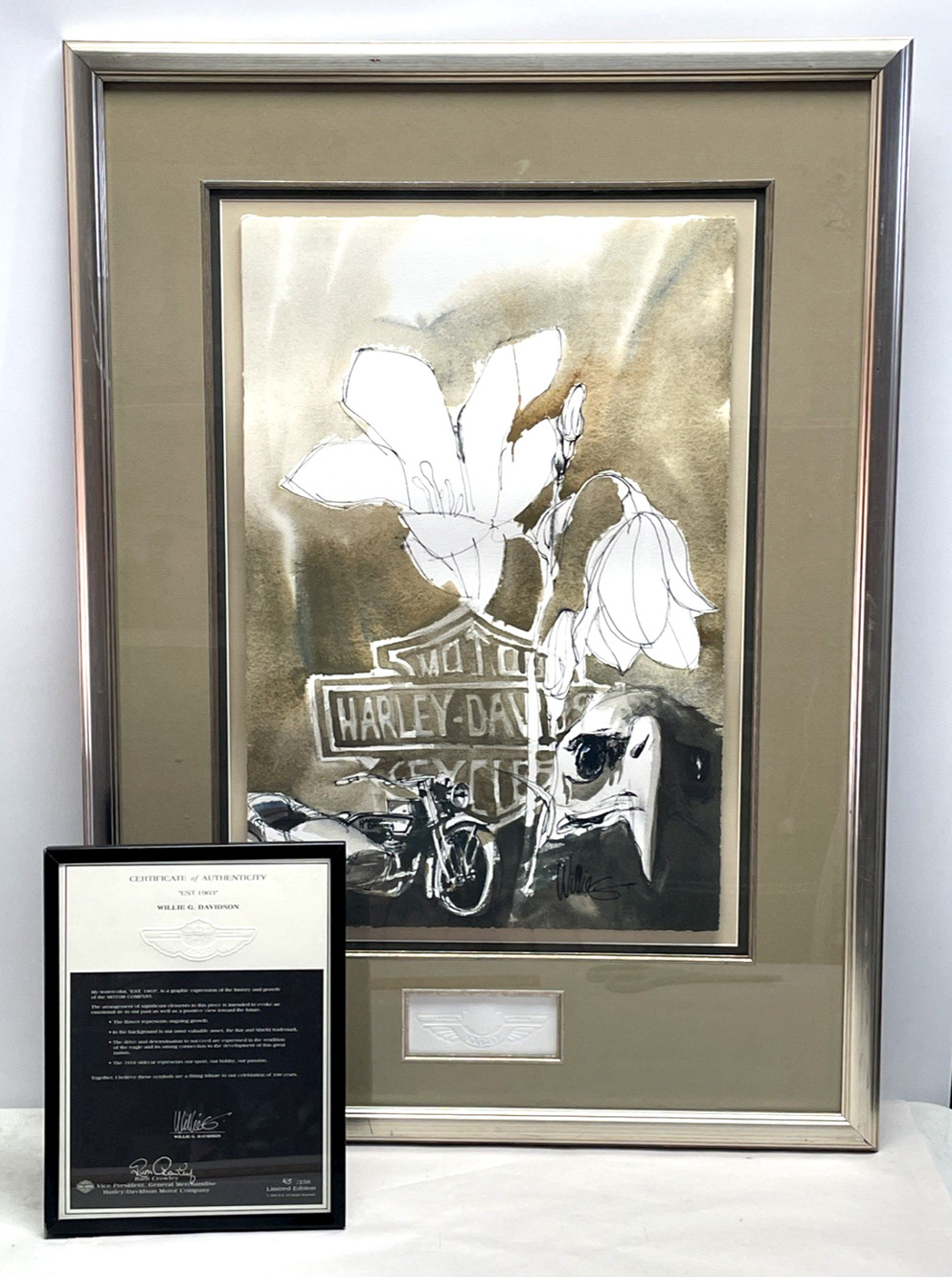 Willie G Davidson EST 1903 Harley Davidson 100th Anniversary Art 45/250 COA